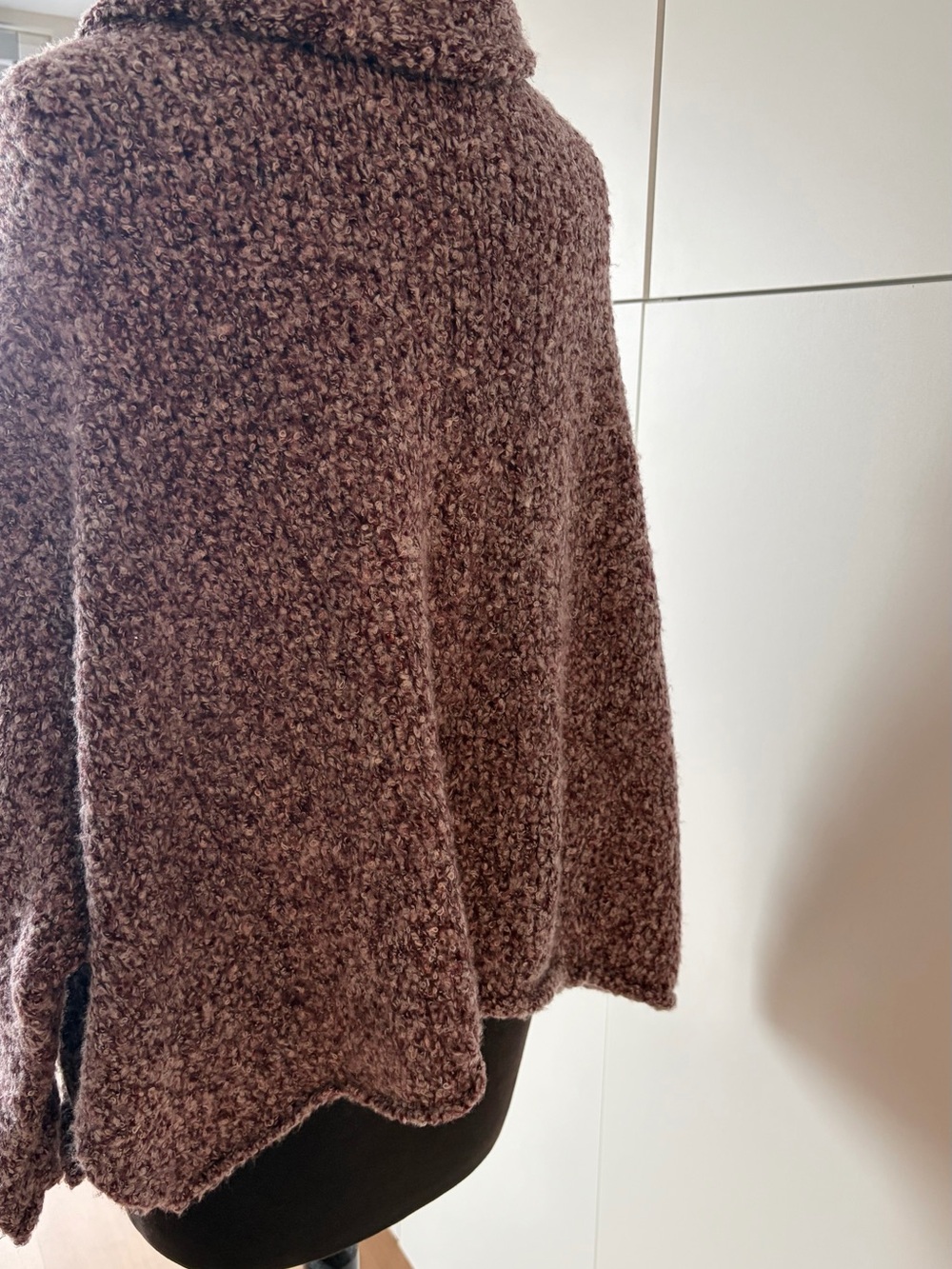 Free People BFF Cowl Neck Sweater Brown Burgundy Heathered Oversized XS - Picture 7 of 13